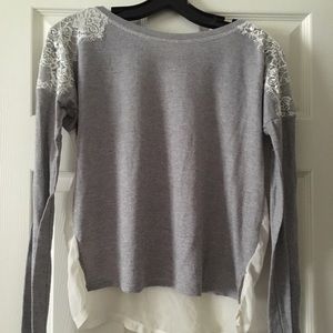 Lace and chiffon fashion top